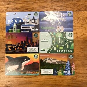 *NEW* COLLECTIBLE - STARBUCKS CARDS Washington, Seattle and Seattle Seahawks